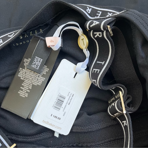 NWT Ted Baker Black Logo Cross Back One-Piece Swimsuit - Picture 7 of 7